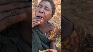 WOW‼️So delicious 😋 Woman Hadzabe tribe eating lunch Very amazing traditional lifestylebushmen [upl. by Siver]