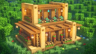 Minecraft How to Build a Wooden House  Simple Wooden House Survival Tutorial [upl. by Torbert711]