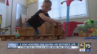 3yearold calls 911 and saves his moms life [upl. by Analrahc]