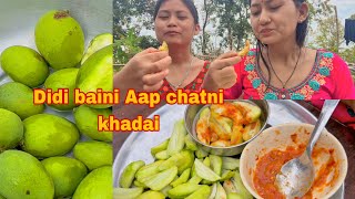 Didi baini Aap ra chatni khadai  sundar❤️binita  mukbang [upl. by Notsirt637]