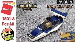 AMAZING  QMAN COMBAT ZONES SERIES 1801  8  INSHORE PATROL BOAT LEGO SPEEDBUILD [upl. by Gabie]