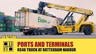 Hyster  ReachStacker in Action in Rotterdam Harbour [upl. by Nedak]