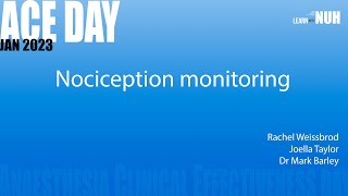 Nociception monitoring [upl. by Benedetto]