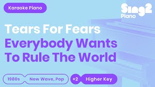 Tears for Fears  Everybody Wants To Rule The World Higher Key Piano Karaoke [upl. by Erinna]