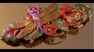 Glittering Garden Dragonfly 80mm Hair Barrette  Item 262 [upl. by Orfinger]