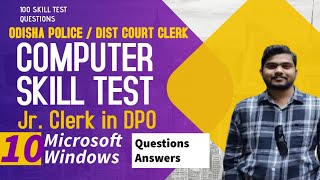 ODISHA POLICE JR CLERK COMPUTER SKILL TEST  MS WINDOWS  ODISHA DIST COURT COMPUTER SKILL TEST [upl. by Fulvi]