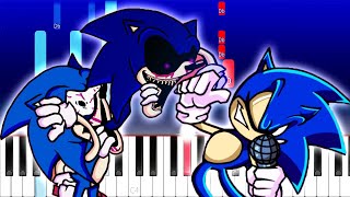 Friday Night Funkin VS SONICEXE  Confronting Yourself Piano Tutorial [upl. by Nehemiah]