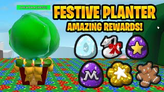 New Festive Planter amp All Rewards Festive Beans Bee Swarm Simulator [upl. by Cirilla532]