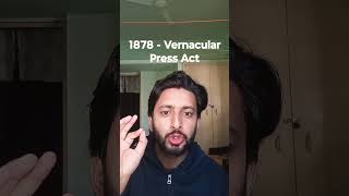 Vernacular Press Act 1878 upsc history ssc [upl. by Nilsoj]