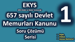 657 sayılı Devlet Memurları Kanunu Soru Çözümü 1 EKYS [upl. by Mhoj]