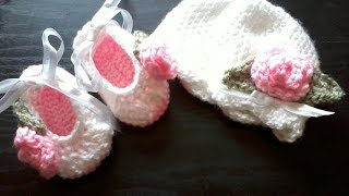 TutorialCrochet baby ballet booties Part 2 and final [upl. by Trygve]