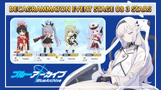 Blue Archive Decagrammaton Event Stage 08 3 Stars [upl. by Yanehs]