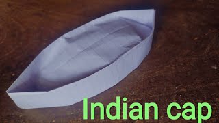 Indian cap  origami gandhi cap  indian topi  easy work [upl. by Attenyl]