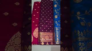 🤩 Beautiful Banarasi silk sarees with zari weaving ✨️ [upl. by Corneille]