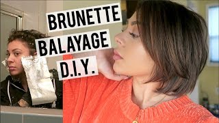 How To Balayage Highlights Teasylights on Short Hair  Brunette Balayage [upl. by Nosa]