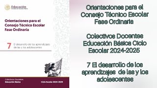 Orientaciones para el Consejo Técnico Escolar 7 El desarrollo de los aprendizajes  audio [upl. by Thaddeus870]