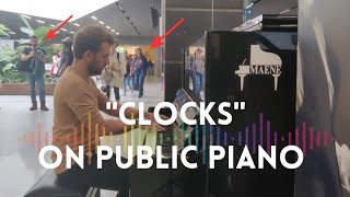 quotCLOCKSquot on PUBLIC piano in BELGIUM 🇧🇪 Coldplay Piano Cover Performance [upl. by Adnoma816]