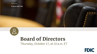 FDIC Board of Directors Meeting [upl. by Jonina]