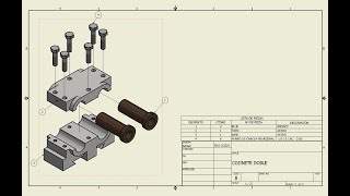 Cojinete doble PIEZAS ENSAMBLE PLANOS en INVENTOR 2019 [upl. by Auburta886]