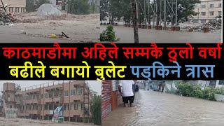 chyasal flood alert  Kathmandu flood Alert  Heavy rainfall flood  flooded Kathmandu  balen news [upl. by Danuloff662]