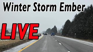 Driving Through Winter Storm Ember  LIVE 612 Inches of Show [upl. by Paluas]