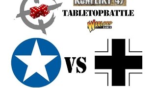 Konflikt 47 battle report 2  Starter Sets US vs German 600pts [upl. by Aissilem318]