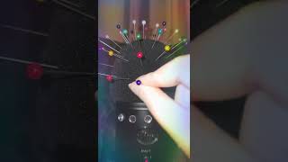 Stabbing my mic with pins final Part 4 shorts asmr [upl. by Etam]