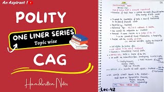 CAG  One Liners Topic wise  Indian Polity  Lec42  An Aspirant [upl. by Marjorie]