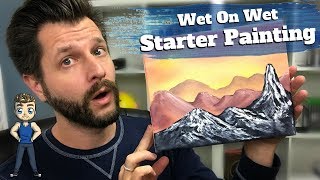 Wet on Wet Oil Painting for Beginners  Starter Painting [upl. by Rusty]