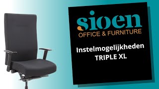 Ergonomische bureaustoel Triple XL instellen  Sioen Office [upl. by Enelhtak]