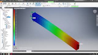 Cantilever beam simulation on Autodesk Nastran InCAD 2019 [upl. by Yllut]