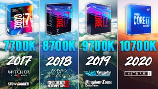 i7 7700K vs i7 8700K vs i7 9700K vs i7 10700K Test in 7 Games [upl. by Sirovart]