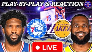 Philadelphia Sixers vs Los Angeles Lakers Live PlayByPlay amp Reaction [upl. by Nej]