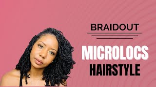 Braid Out On My Microlocs  Microlocs Hairstyle [upl. by Elleirua464]