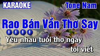 Rao Bán Vần Thơ Say Karaoke Tone Nam  Karaoke AK [upl. by Haleeuqa]