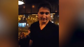 Protesters surround Justin Trudeau at Vancouver restaurant [upl. by Erastes]