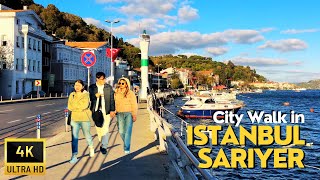 Istanbul Turkey 🇹🇷 Sariyer 4K Walking Tour 2024  Bosphorus Breathtaking Vibes in Rich Neighborhood [upl. by Samanthia]