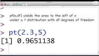 R Basics Finding Percentiles and Areas for the t Distribution [upl. by Faustus]