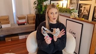 Catie Unboxes 5 Inch Rhinestone Covered High Heel Platform Shoes With Block Heel [upl. by Yorel]