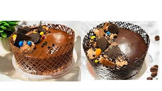 Chocolate truffle cake new design  milk chocolate cake new design  chocolate cake  new cake style [upl. by Ensoll]