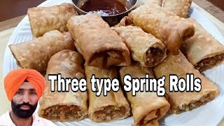 Veg Spring Rolls Recipe three type Homemade Sheets Easy amp Quick Snack Recipe jaan mahal video [upl. by Mulligan]