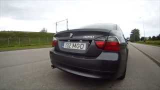 BMW 325i E90 exhaust muffler delete sound [upl. by Asher]