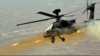 AH64 Apache Helicopter In Action  AH64 Apache Airstrikes AH64 Firing At Tanks Apache FLIR [upl. by Dowlen]