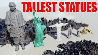 Tallest Statues in the World  3D Size Animation [upl. by Daza444]