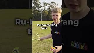 The Ruboomerang Trick Shot RubiksMakeYourMove [upl. by Htiekel133]