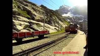 Fahrt im Führerstand mit der Jungfraubahn von der Kleinen Scheidegg zum Eigergletscher [upl. by Aneloaup]