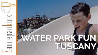 Family Water Park Fun  Aqua Village Tuscany Italy Review [upl. by Aeresed539]