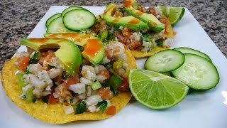 Receta Facil de Ceviche Tilapia con Camarones [upl. by Pansir269]