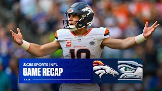 Bo Nix throws 2 interceptions in NFL debut as Broncos fall to Seahawks  Game Recap [upl. by Spieler]