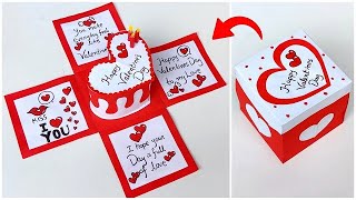 Easy and Beautiful card for Valentines day Valentines day card making  Valentines day gift box [upl. by Nosreip]